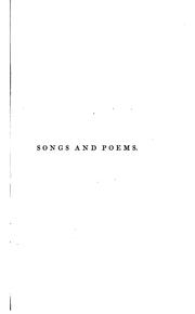 Front cover of Songs and poems by Thomas Tod Stoddart