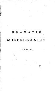 Cover of Dramatic micellanies by Davies, Thomas