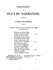 Front cover of Chronique des ducs de Normandie by Benoît de Sainte-More