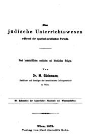 Front cover of Das jüdische unterrichtswesen während der spanischarabischen periode by Moritz Güdemann