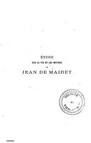 Front cover of Étude sur la vie et les œuvres de Jean de Mairet by Gaston Bizos