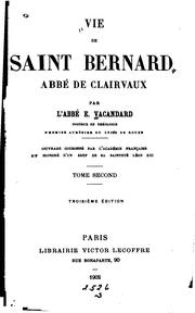 Cover of Vie de Saint Bernard, abbé de Clairvaux by E. Vacandard