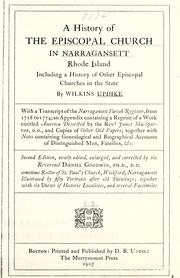 Cover of A history of the Episcopal church in Narragansett, Rhode Island by Wilkins Updike