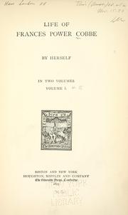 Front cover of Life of Frances Power Cobbe by Frances Power Cobbe