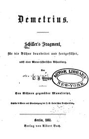 Cover of Demetrius by Friedrich Schiller
