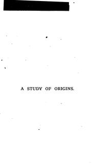 Cover of A study of origins by Edmond de Pressensé
