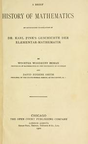 Cover of A brief history of mathematics by Karl Fink