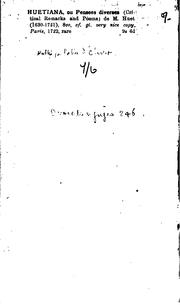 Front cover of Huetiana by Pierre-Daniel Huet