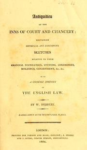 Front cover of Antiquities of the Inns of Court and Chancery by Herbert, William