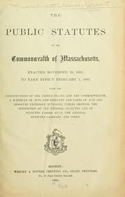 Front cover of The public statutes of the Commonwealth of Massachusetts by Massachusetts