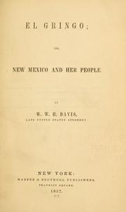 Cover of El Gringo by W. W. H. Davis