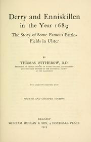 Cover of Derry and Enniskillen in the year 1689 by Thomas Witherow
