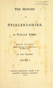 Front cover of The history of Stirlingshire by William Nimmo