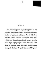 Front cover of Portraits of places by Henry James