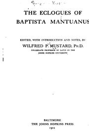 Cover of The eclogues of Baptista Mantuanus by Baptista Mantuanus