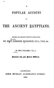 Cover of A popular account of the ancient Egyptians by John Gardner Wilkinson