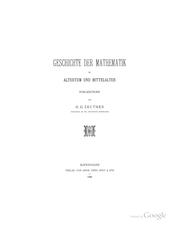 Cover of Geschichte der Mathematik im Altertum und Mittelalter by H. G. Zeuthen