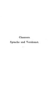 Front cover of Chaucer's Sprache und Verskunst by Bernhard Aegidius Konrad ten Brink