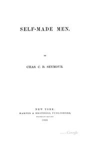 Cover of Self-Made Men by Charles C. B. Seymour