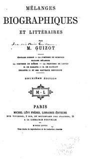 Cover of Mélanges biographiques et littéraires by François Guizot
