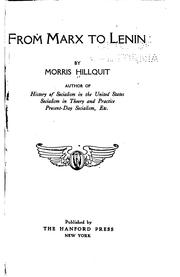 Cover of Fun Marḳs biz Lenin by Morris Hillquit