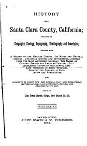 Front cover of History of Santa Clara County, California by J. P. Munro-Fraser