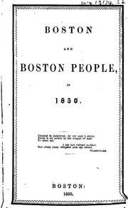 Front cover of Boston and Boston people in 1850 by Harriet Hosmer