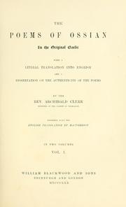 Cover of The poems of Ossian in the original Gaelic with a literal translation into English and a dissertation on the authenticity of the poems by James Macpherson