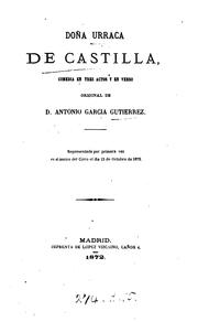Front cover of Doña Urraca de Castilla by Antonio García Gutiérrez