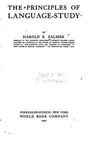 Cover of The principles of language-study by Palmer, Harold E.
