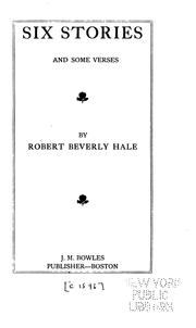 Front cover of Six stories and some verses by Hale, Robert Beverly
