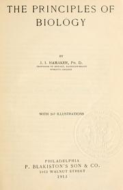 Front cover of The principles of biology by John Irvin Hamaker