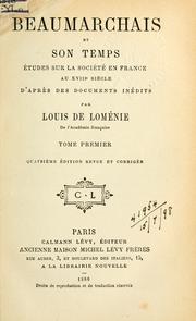 Front cover of Beaumarchais et son temps by Louis Léonard de Loménie