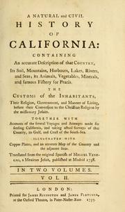 Cover of A  natural and civil history of California by Miguèl Venegas