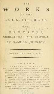 Front cover of The works of the English poets by Samuel Johnson