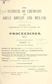 Front cover of Journal by Royal Institute of Chemistry