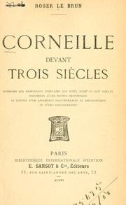 Cover of Corneille devant trois siècles by Roger Le Brun