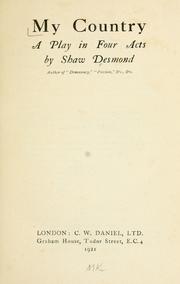 Front cover of My country by Shaw Desmond