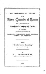Front cover of An historical essay on the livery companies of London by R. J. Cheeswright