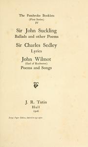 Front cover of Ballads and other poems by Suckling, John Sir