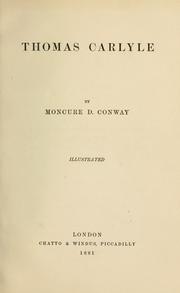 Cover of Thomas Carlyle by Moncure Daniel Conway