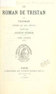 Cover of Le roman de Tristan by Thomas (Anglo-Norman poet)