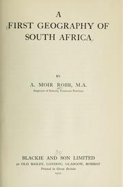 Front cover of A first geography of South Africa by A. Moir Robb