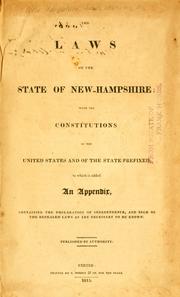 Front cover of The laws of the state of New-Hampshire by New Hampshire.