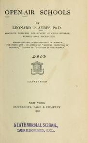 Cover of Open-air schools by Leonard Porter Ayres