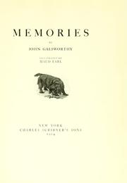 Cover of Memories by John Galsworthy