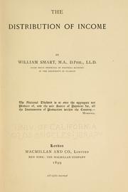 Front cover of The distribution of income by Smart, William