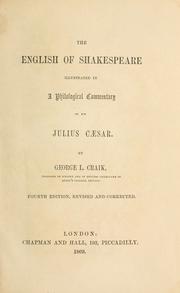 Cover of The English of Shakespeare illustrated in a philological commentary on his Julius Caesar by George L. Craik