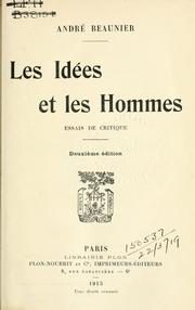 Cover of Les idées et les hommes by André Beaunier