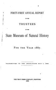 Front cover of Annual report of the Trustees of the State Museum of Natural History for the year .. by New York State Museum of Natural History.